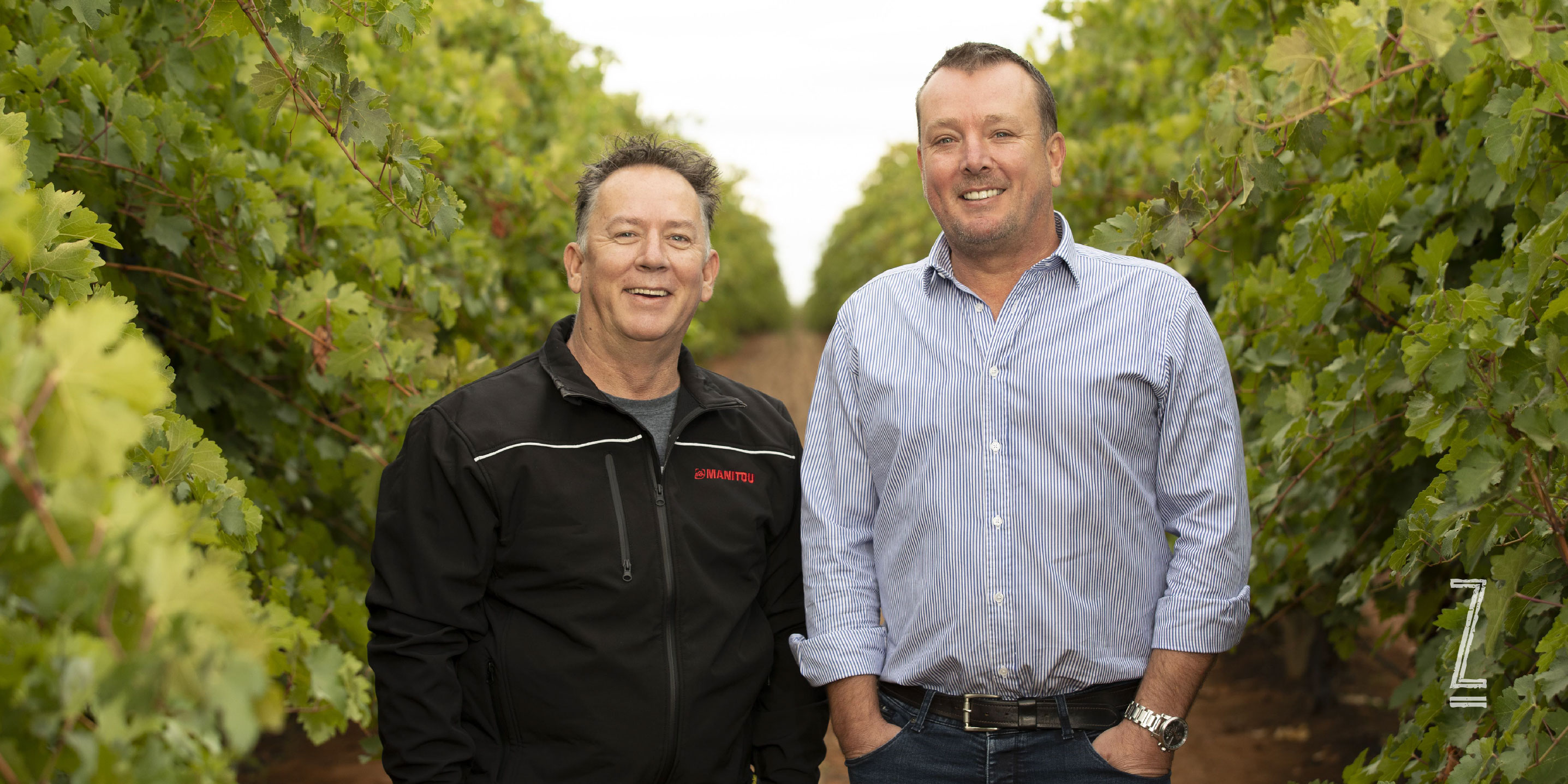 Winery owners in vines